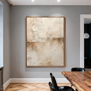 Thick Texture Neutral Abstract Painting | Pale Horizon