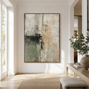 Textured Neutral Abstract Painting | Verdant Fragment