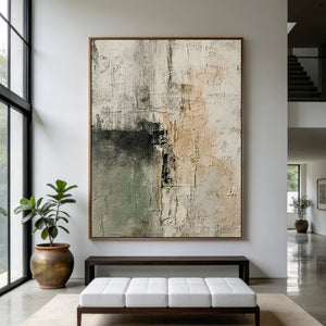 Textured Neutral Abstract Painting | Verdant Fragment