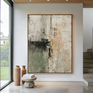 Textured Neutral Abstract Painting | Verdant Fragment