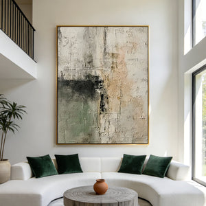 Textured Neutral Abstract Painting | Verdant Fragment