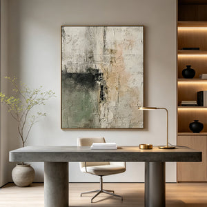 Textured Neutral Abstract Painting | Verdant Fragment