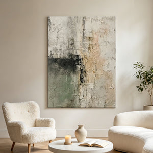 Textured Neutral Abstract Painting | Verdant Fragment