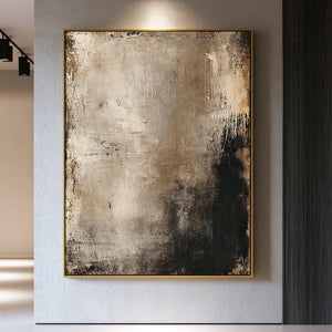 Drip Texture Neutral Abstract Painting | Dusk Streaks