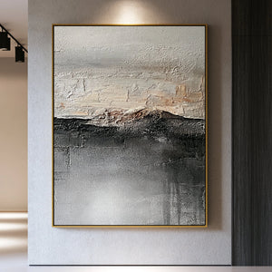 Textured Abstract Landscape Painting | Misty Mountain Ridge