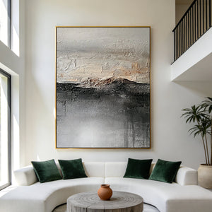 Textured Abstract Landscape Painting | Misty Mountain Ridge
