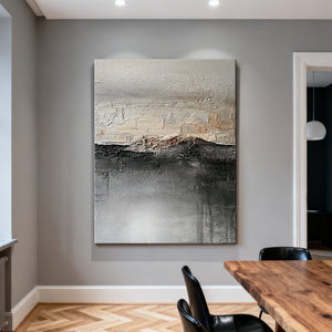 Textured Abstract Landscape Painting | Misty Mountain Ridge
