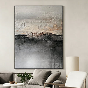 Textured Abstract Landscape Painting | Misty Mountain Ridge