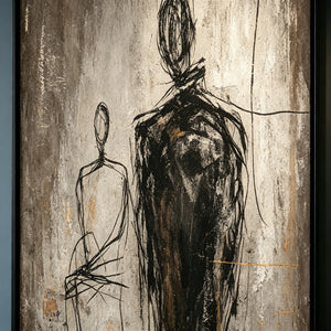 Quiet Companions | Expressive Abstract Figurative Wall Art