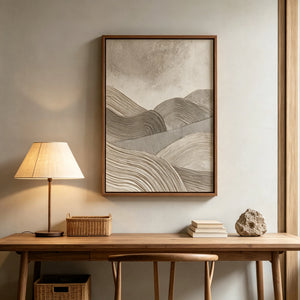 Quiet Dunes and Flowing Lines | Textured Neutral Landscape Wall Art