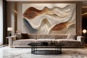 3D Textured Abstract Art | Warm Flow