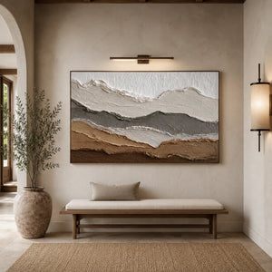 3D Textured Abstract Art | Earth Tone Mountain Range