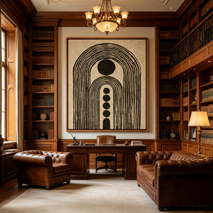 Nested Arches and Stacked Circles | Textured Geometric Abstract Wall Art