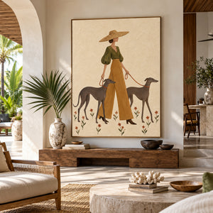 Mediterranean Stroll | Elegant Boho Figure Wall Decor