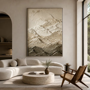 3D Textured Abstract Art | Pale Undulating Strata