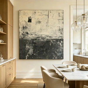 Charcoal and Ivory Horizon | Textured Abstract Wall Art