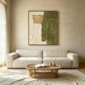 Olive and Ochre Composition | Textured Abstract Wall Art