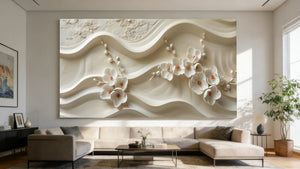 3D Textured Floral Art | Wave Blossom