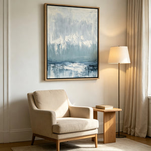 Misty Blue Horizon | Abstract Coastal Wall Art