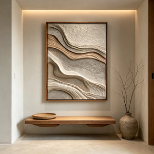 Flowing Sandstone Ridges | Textured Neutral Abstract Wall Art
