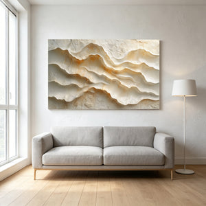 3D Textured Art | Ivory Mountain Waves