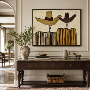 Dual Western Silhouette | retro western wall hanging