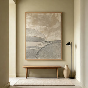 Rolling Dunes in Neutral Tones | Textured Abstract Landscape Wall Art