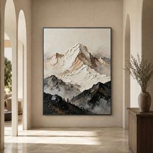 Textured Relief | Snow Capped Mountain Range
