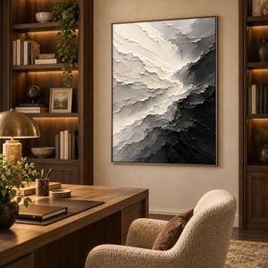 Monochrome Waves | Textured Abstract Wall Art