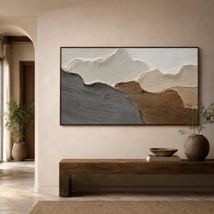 3D Textured Abstract Art | Jagged Mountain Shores