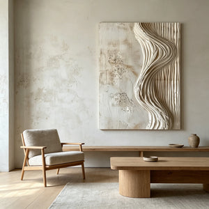 Wabi-Sabi 3D Impasto Texture | Flowing Organic Veins
