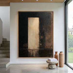 Wabi Sabi Drip Texture Abstract Art | Dark Passage