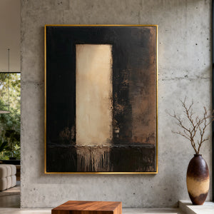 Wabi Sabi Drip Texture Abstract Art | Dark Passage