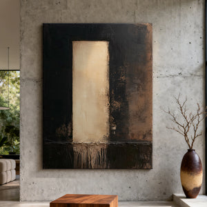 Wabi Sabi Drip Texture Abstract Art | Dark Passage