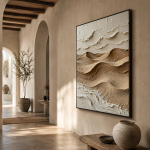 3D Textured Abstract Art | Terraced Mountain Swirls