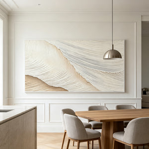 3D Impasto Neutral Texture | Drifting Sand Tides