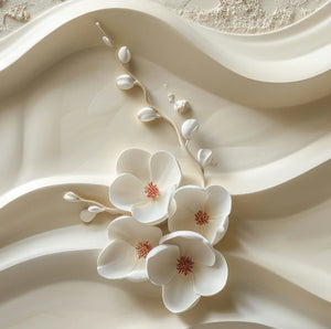 3D Textured Floral Art | Wave Blossom