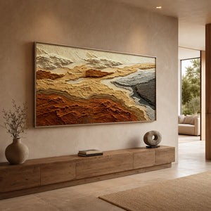 3D Textured Abstract Art | Terrain Color Strata