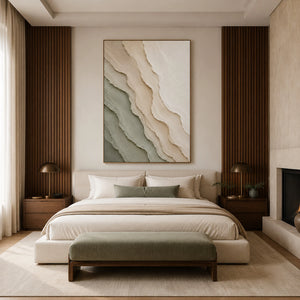 Flowing Clay Waves｜neutral textured wall art