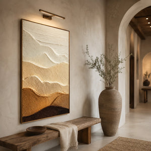 3D Textured Abstract Art | Neutral Mountain Range