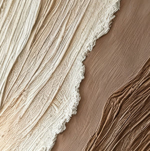 Ivory and Mocha Contours | Textured Earth Tone Abstract Wall Art