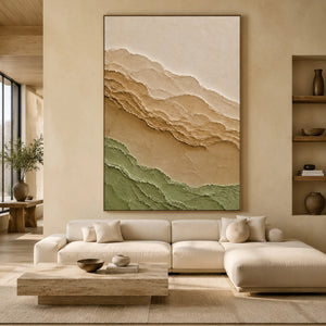 Earthy Wave Terrain｜wabi sabi texture art