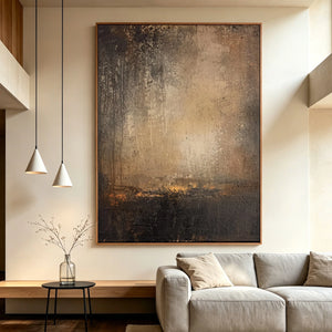 Earth Tone Textured Abstract Painting | Dusk Glow