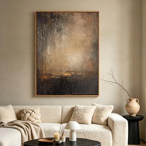 Earth Tone Textured Abstract Painting | Dusk Glow