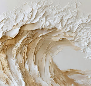 3D Textured Seascape Art | Golden Wave