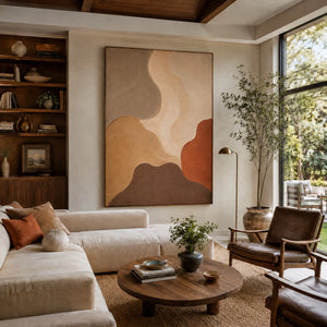 Warm Terrain Flow | Earth Tone Textured Abstract Wall Art
