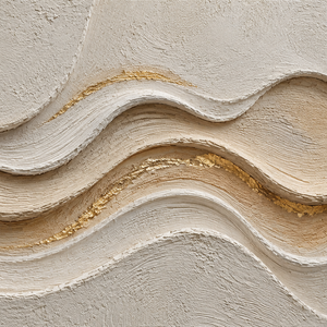 Cream Golden Wave Layers | Neutral Textured Wall Decor