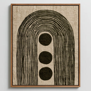 Nested Arches and Three Circles | Textured Geometric Wall Art
