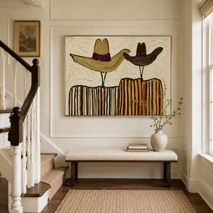 Dual Western Silhouette | retro western wall hanging