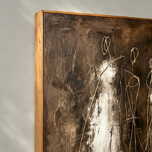 Golden Trio on Earth Tones | Abstract Figurative Wall Art